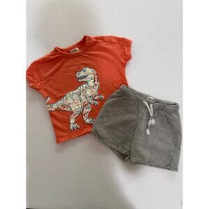Hatley Boys Dino Glow Graphic Tee and Shorts